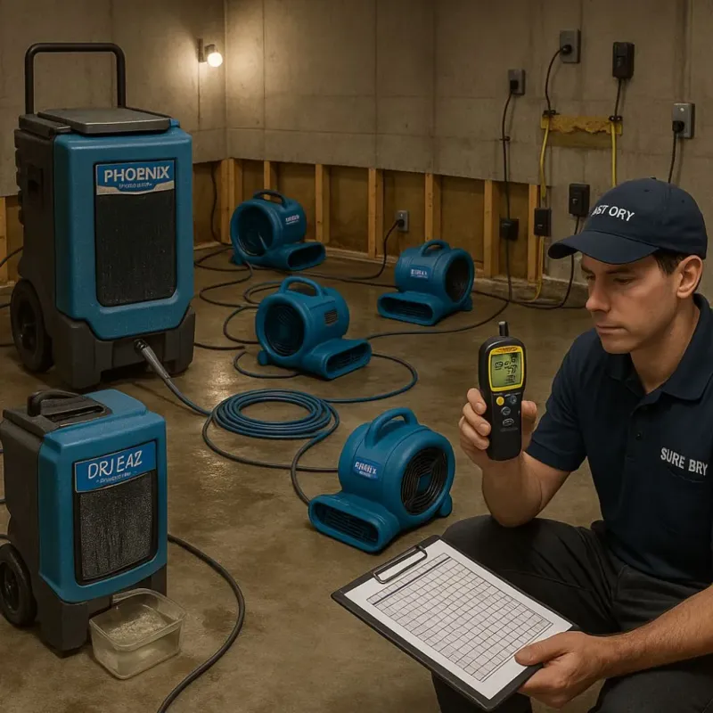 Structural Drying and Dehumidification process in Chesaning, MI